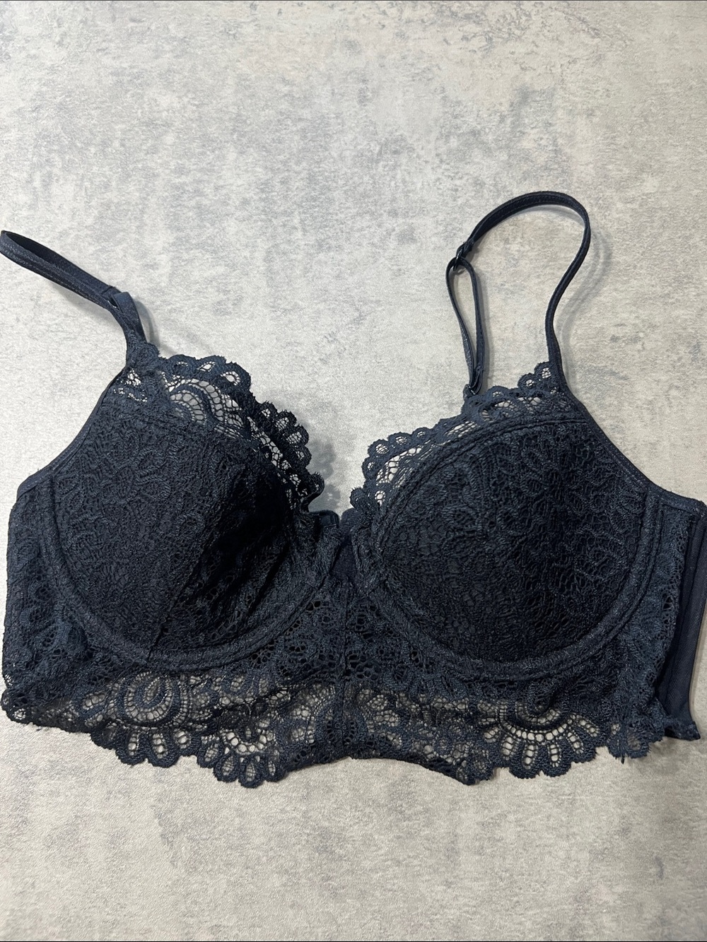 Lace Underwire Bralette - Black